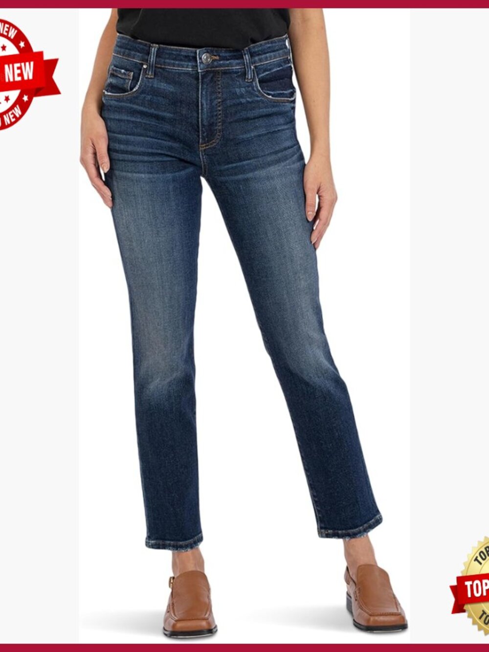 High-Rise Straight Leg Ankle Jeans, Relaxed Fit, Vintage Style